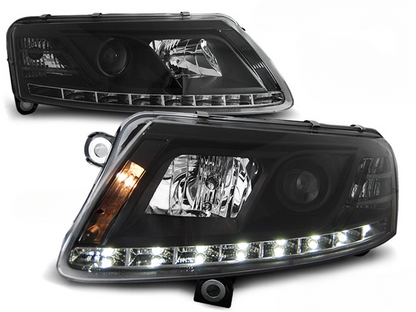 FARI ALLO XENO TRUE DRL BLACK per AUDI A6 C6 04.04-08