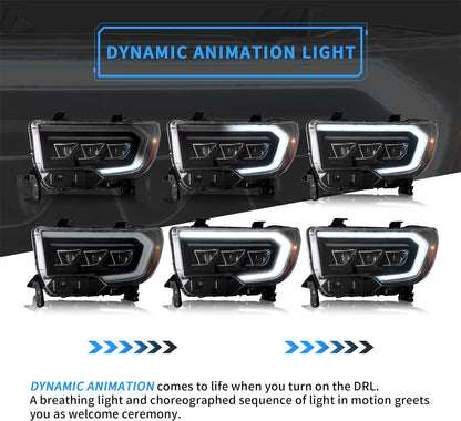 LED Headlights for Toyota Tundra 2007-2013 and Sequoia 2008-2017 2nd Generation (Fits US and Canadian Models). 