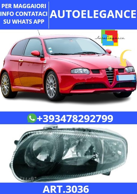 💫ART.3036 Fari Anteriori (sinistra) 01-04 H7/H7/H1 Alfa Romeo 2004💫