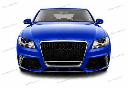 🔥ART.0612 GRIGLIA AUDI  A4 B8 07-11 LOOK RS4 BORDO CROMATO QUATTRO SATINATO🔥