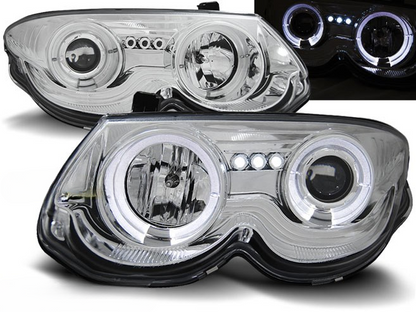 ART.5555 FARI ANTERIORI  CHRYSLER 300 M 99-04 ANGEL EYES CHROME