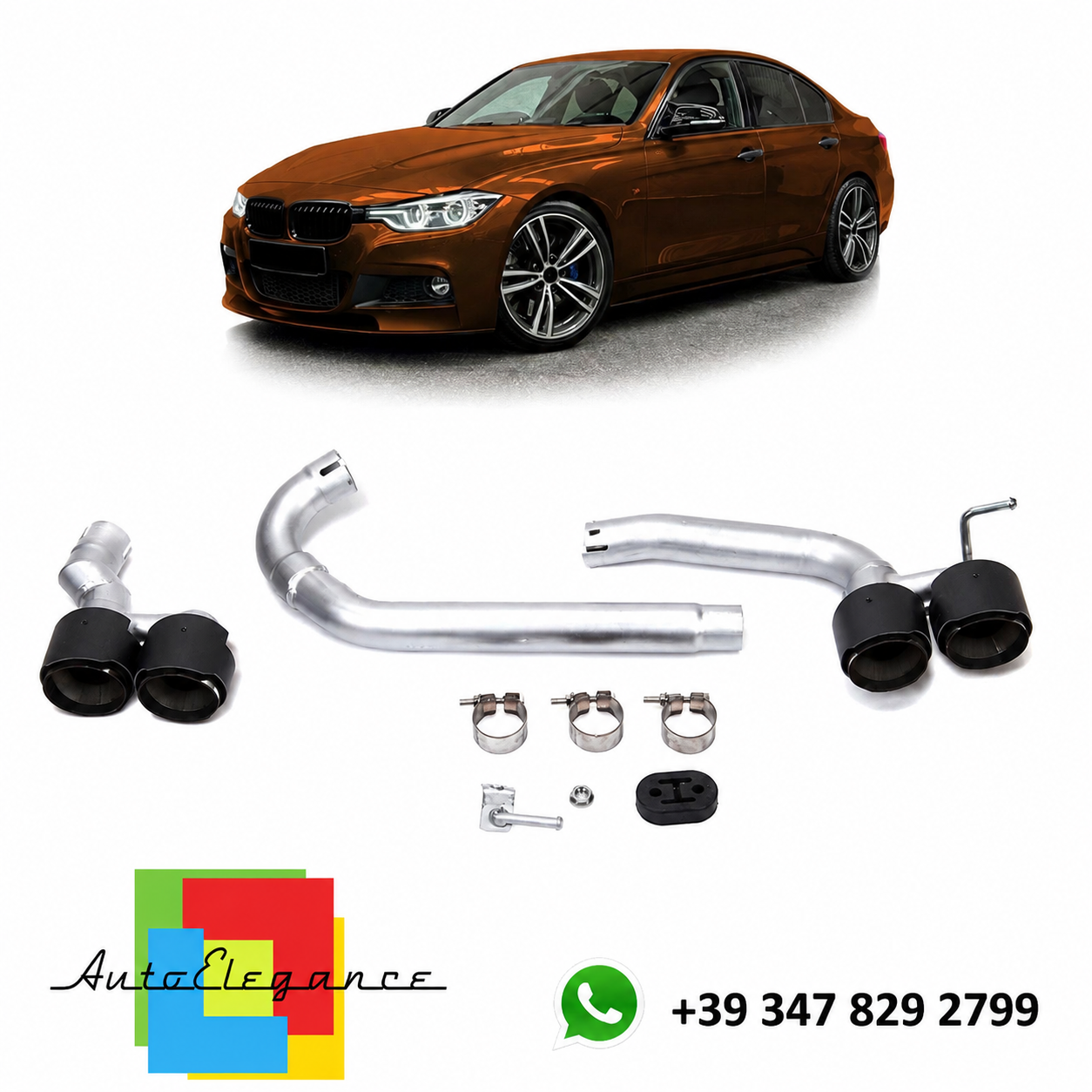 👉Terminali di scarico stile carbonio adatti per BMW Serie 3 F30 Berlina 13-19👈