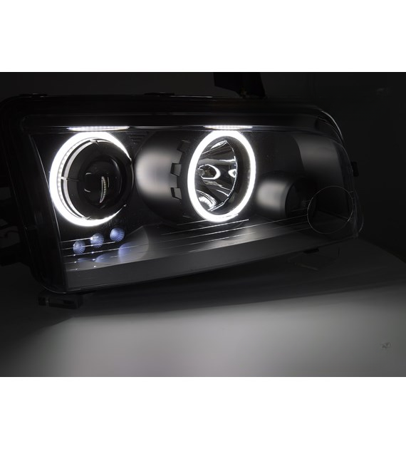 💕 Fari Anteriori Adatto per Dodge Charger LX 2006-2010 Angel Eyes Neri 💕