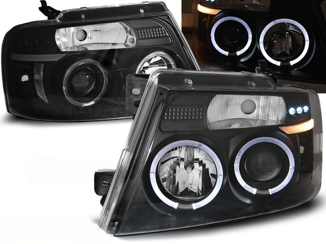 💫ART.6274 FARI OCCHI D'ANGELO NERI per FORD F150 MK 11 2004-2008💫