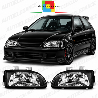 ART.11105 FARI ANTERIORI ADATTO PER HONDA CIVIC 09.91-08.95 2D/3D NERO