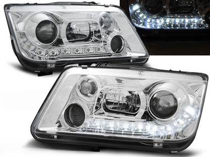 FARI ANTERIORI DAYLIGHT CHROME per VW BORA 09.98-05.05