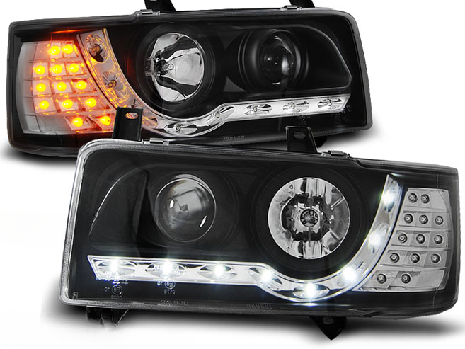 FARI ANTERIORI DAYLIGHT BLACK per VW T4 90-03.03 TRANSPORTER