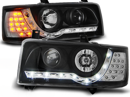 FARI ANTERIORI DAYLIGHT BLACK per VW T4 90-03.03 TRANSPORTER