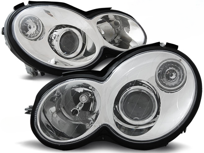 ART.3055 FARI CROMATI per MERCEDES CL203 Classe C 00-04