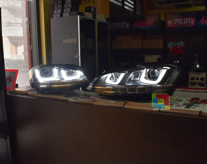 ✨FANALI ANTERIORI LUCI DIURNE ADATTI PER VW Golf 6 08-12 Trasparente/Nero✨