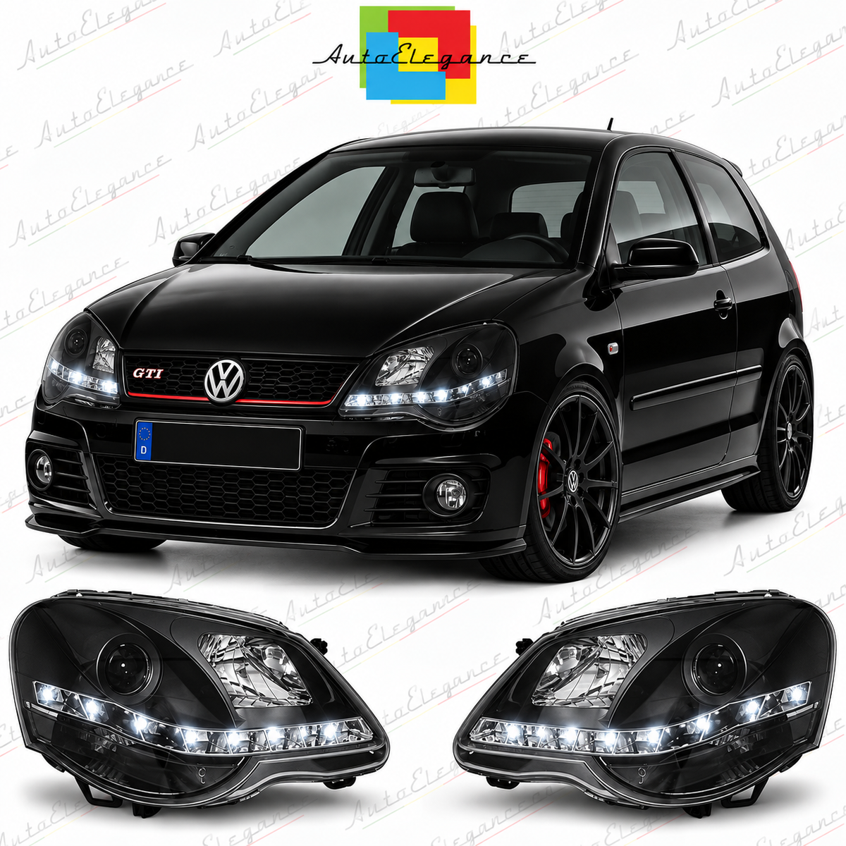 ART.6521 FARI ANTERIORI ADATTO PER  VW POLO 9N3 2005-2009