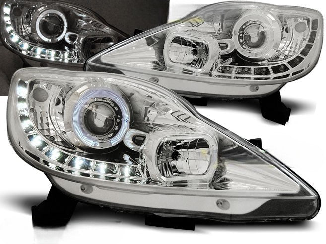 🤩FARI ANTERIORI DAYLIGHT CHROME ADATTO PER PEUGEOT 107 05-11 🤩