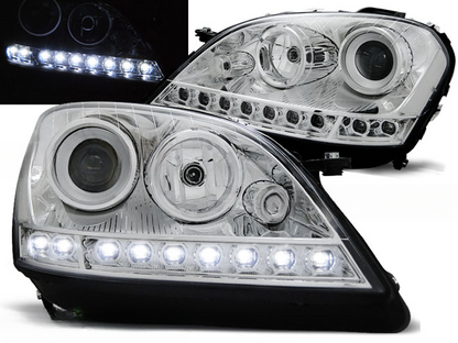 DAYLIGHT CHROME HEADLIGHTS for MERCEDES W164 ML M-CLASS 05-07 