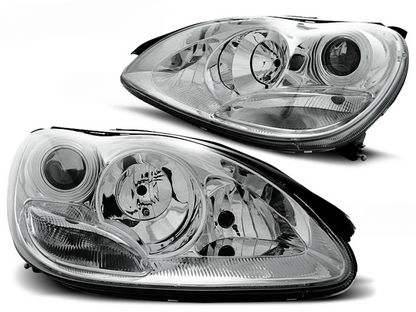 CHROME HEADLIGHTS for MERCEDES W220 S-Class 09.98-05.05 
