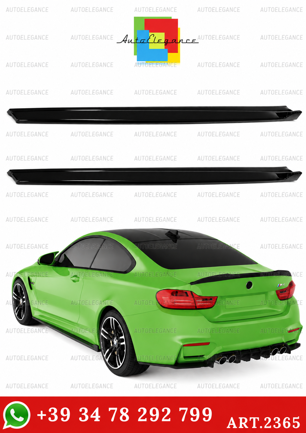 2365 ⭐Sotto Minigonne laterali adatte per BMW Serie 4 M4 F82 (2014–2021)⭐
