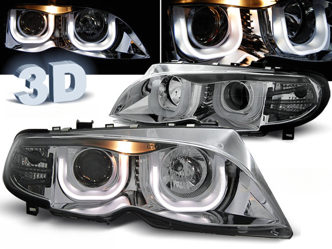FARI ANGEL EYES 3D CHROME per BMW E46 09.01-03.05 S/T