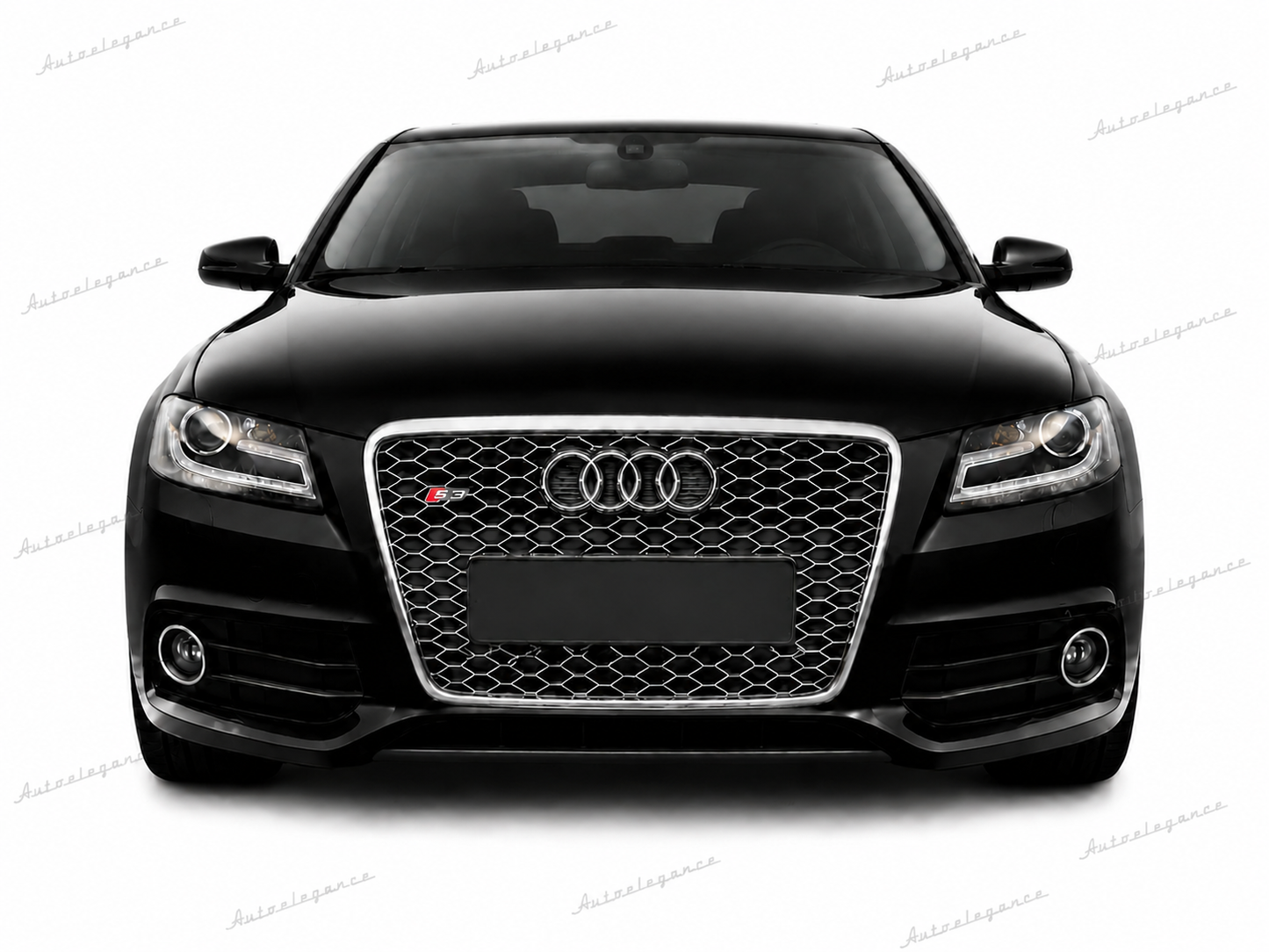 🔥ART.0611 GRIGLIA PER AUDI A4 B8 07-11 LLOK RS4 SATINATA CON BORDO CROMATO🔥