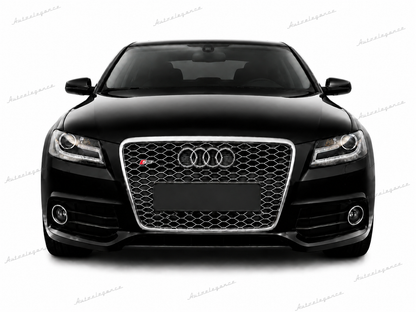 🔥ART.0611 GRIGLIA PER AUDI A4 B8 07-11 LLOK RS4 SATINATA CON BORDO CROMATO🔥