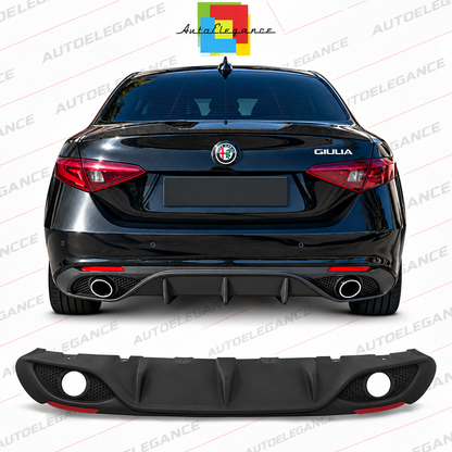 ART.0222 DIFFUSORE ALFA ROMEO GIULIA 16-21 LOOK VELOCE OPACO +TERMINALI