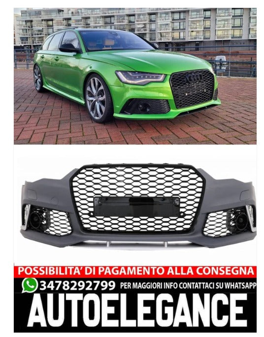 PROMO per A6 C7 4G (2011-2015) RS6 Paraurti anteriore + diffusore posteriore + fanali posteriori + splitter