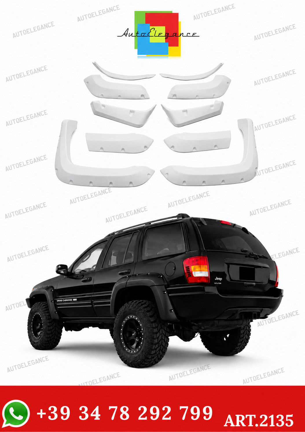 🔥PARAFANGHI ALLARGATI GRAND CHEROKEE WJ 1999-2004 GREZZI🔥