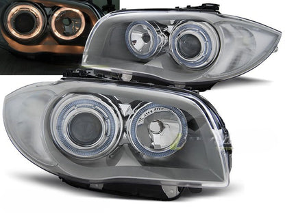 🤩FARI ANTERIORI ANGEL EYES CROMATI ADATTO PER BMW 1 E87/E81/82/88 04-11🤩