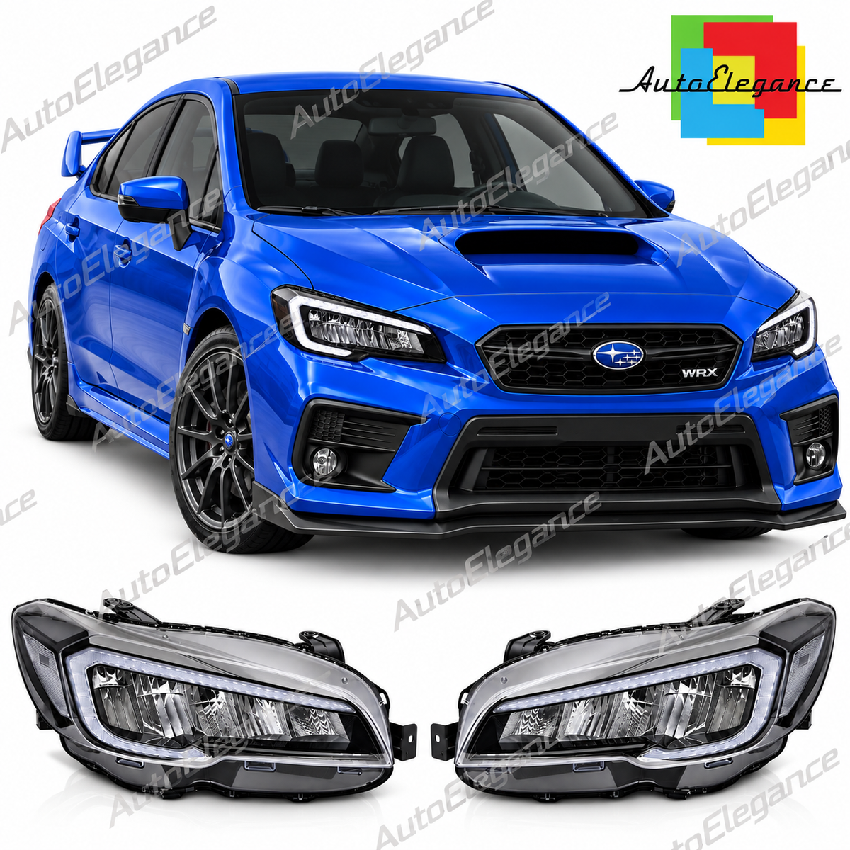 💕 Fari Anteriori Adatti per Subaru WRX 14-22 Full LED DRL Neri 💕