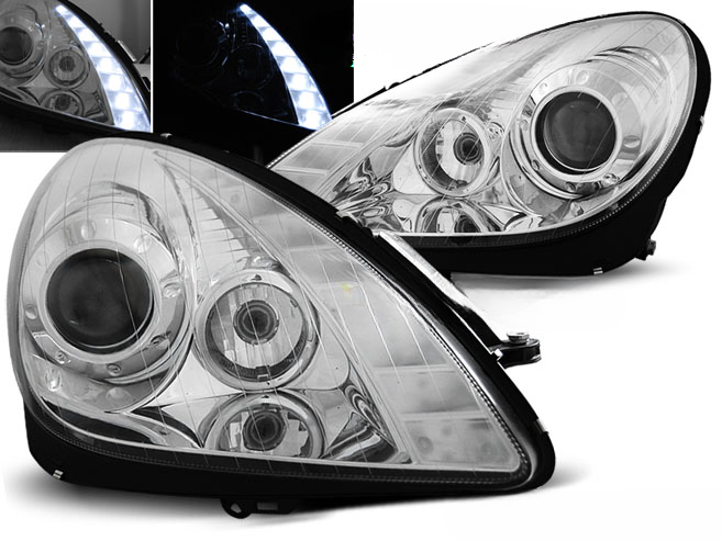 CHROME HEADLIGHTS for MERCEDES R171 SLK 04-11 