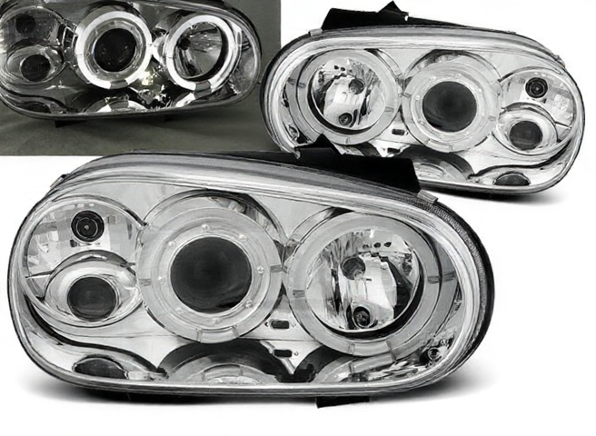 💫ART.5866 Fari anteriori ANGEL EYES adatti per VW GOLF 4 09.97-09.03💫