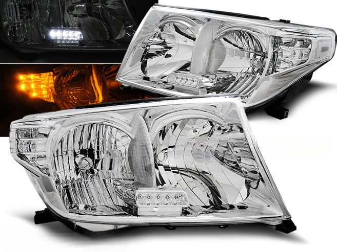 FARI ADATTI PER TOYOTA LAND CRUISER FJ200 07-12 LED CROMATO