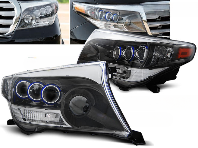 TOYOTA LAND CRUISER FJ200 07-12 PROIETTORE NERO CROMATO
