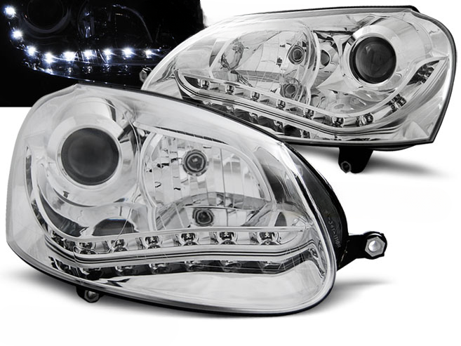 FARI ANTERIORI DAYLIGHT CHROME per VW GOLF 5