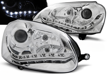 FARI ANTERIORI DAYLIGHT CHROME per VW GOLF 5