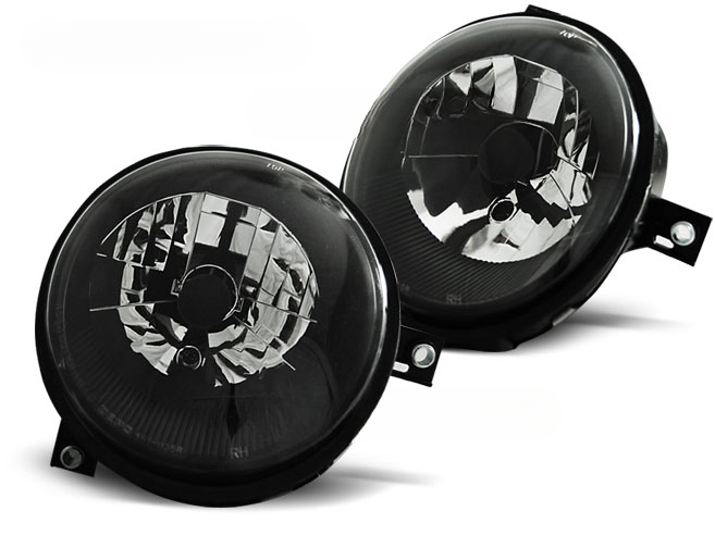 BLACK HEADLIGHTS SUITABLE COMPATIBLE FOR VW LUPO 98-05 