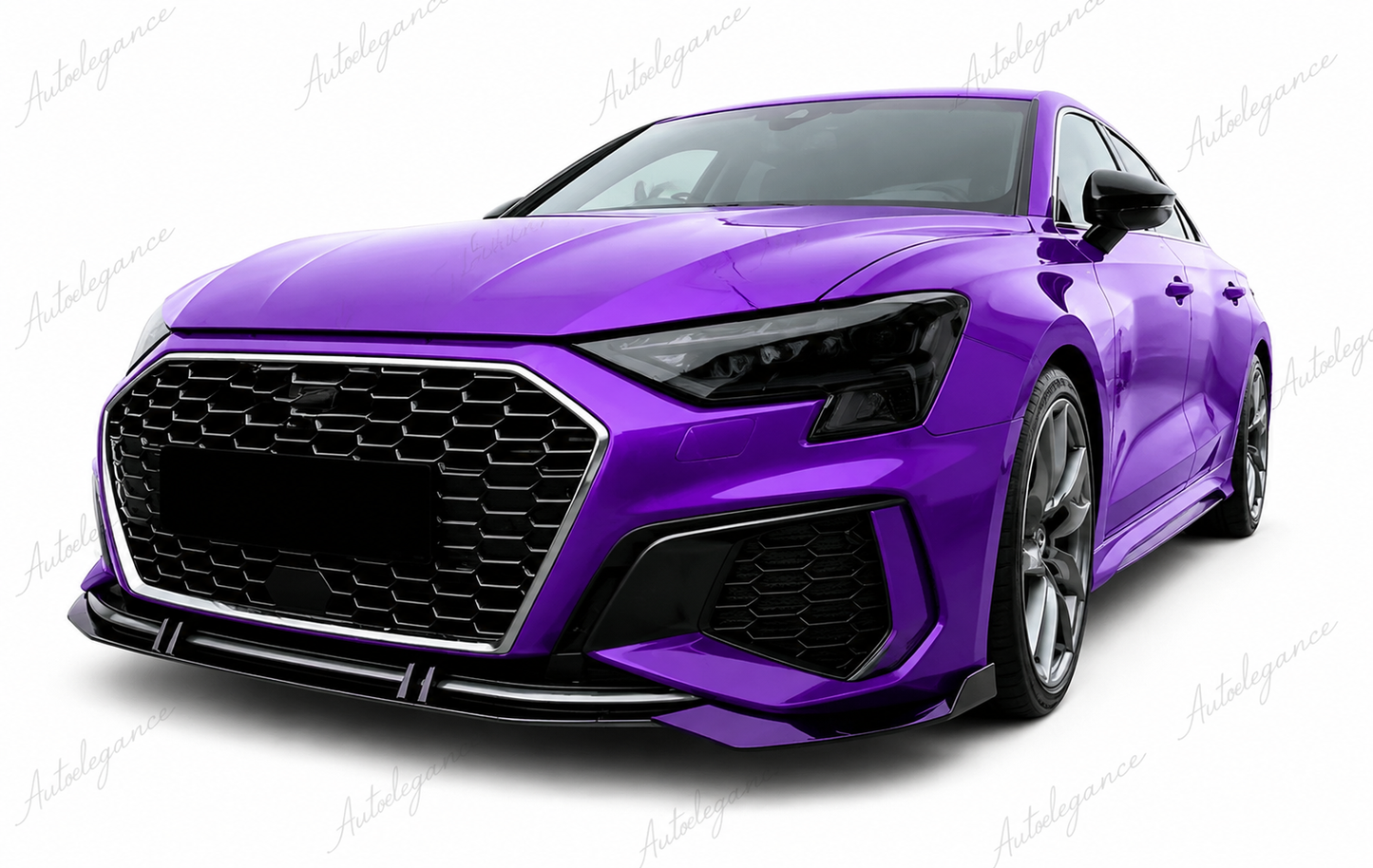 🔥ART.9908 SPLITTER ANTERIORE PER AUDI A3 S3 S LINE 8Y LABBRO NERO LUCIDO 20+🔥