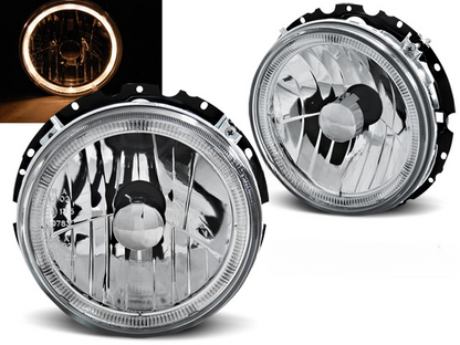 CHROME ANGEL EYES HEADLIGHTS SUITABLE FOR VW GOLF 1 05.74-07.83 