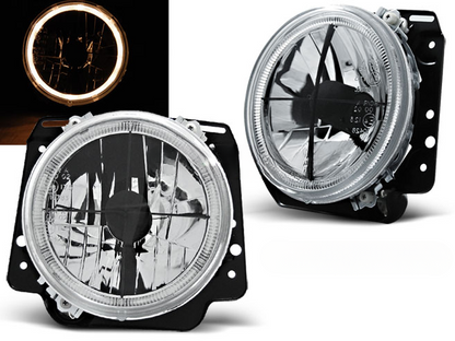 FARI ANTERIORI ANGEL EYES CROMATI adatti compatibili per VW GOLFII 2 08.83-08.91
