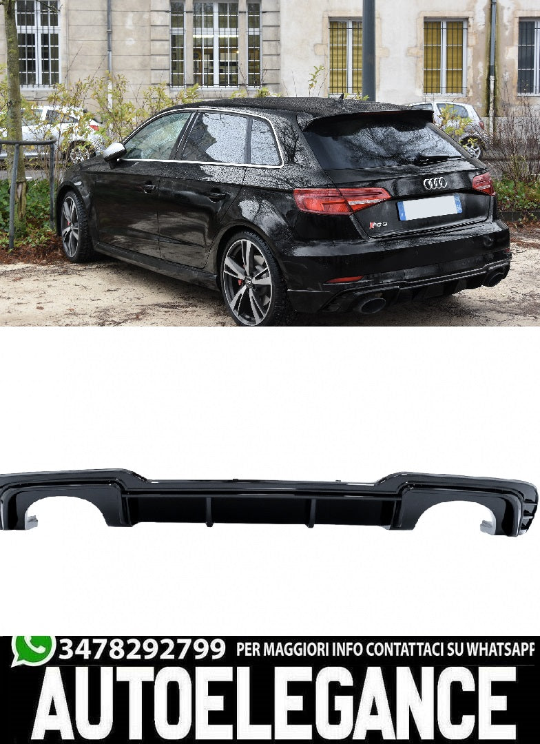 💥1033158 PARAURTI ANTERIORE ADATTO PER AUDI A3 2016-2020 NERO💥