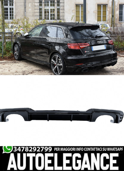 💥1033158 PARAURTI ANTERIORE ADATTO PER AUDI A3 2016-2020 NERO💥