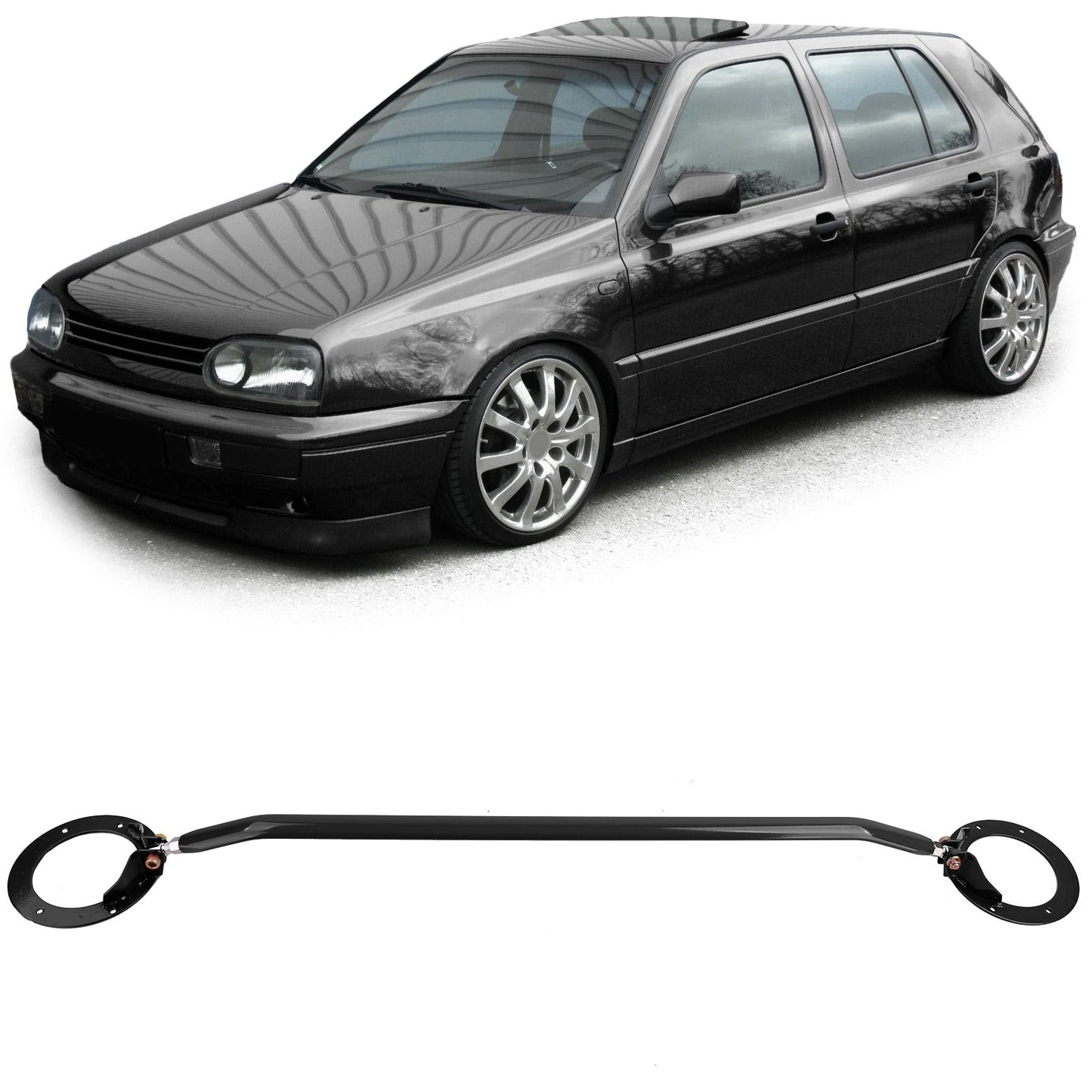 💫ART.4523 Barra di Rinforzo in Alluminio (Nero) per VW Golf 3 / Passat 35i💫