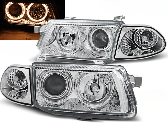 FARI ADATTI COMPATIBILI PER OPEL ASTRA F 09.94-08.97 ANGEL EYES CROMATI