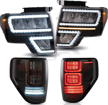 LED Headlights and Taillights Fit for Ford F150 2009-2014 