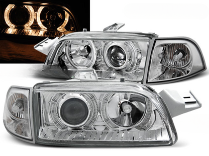 Fari ANGEL EYES CROMATI adatti compatibili per FIAT PUNTO 1 11.93-09.99