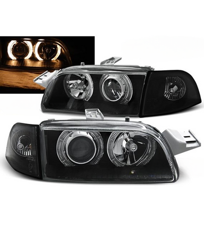 ART.6465  FARI  ANTERIORI FIAT PUNTO 1 11.93-09.99 ANGEL EYES NERI