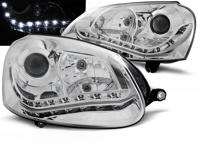 FARI ALLO XENO CROMATI ADATTI COMPATIBILI per VW GOLF 5
