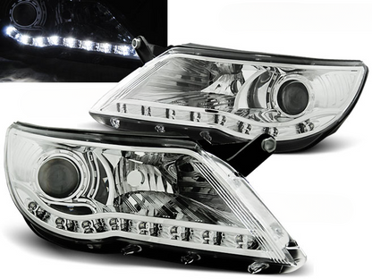 FARI ANTERIORI DAYLIGHT CHROME ADATTI COMPATIBILI PER VW TIGUAN 10.07-11