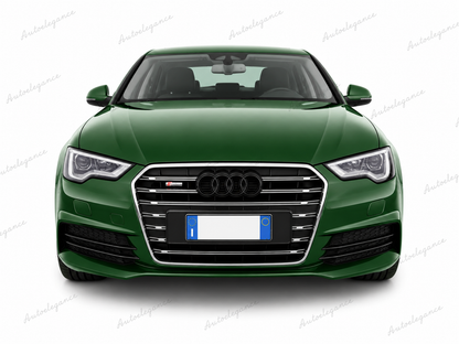 🔥ART.0597 GRIGLIA ADATTO PER  AUDI A3 8V 12-6 LOOK S3 NERA PROFILI CROMATI🔥