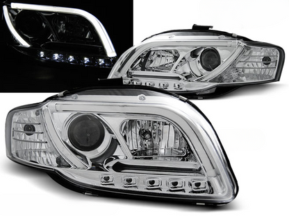 TUBO FARI LUCE CROMATA ADATTI COMPATIBILI per AUDI A4 B7 11.04-03.08