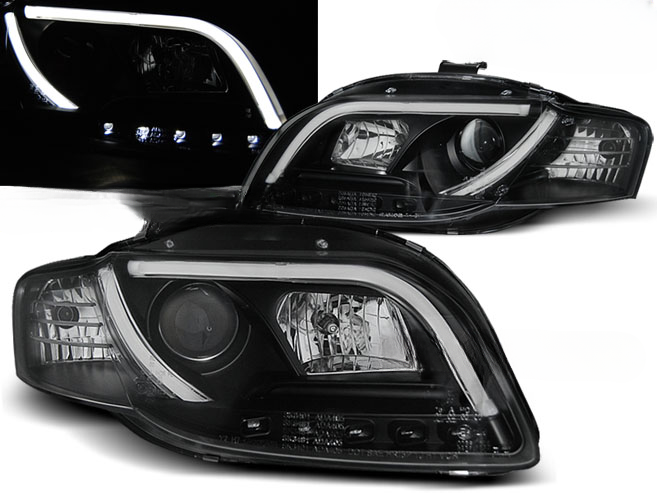 TUBO FARI NERO ADATTI COMPATIBILI  per AUDI A4 B7 11.04-03.08