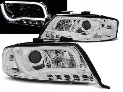 TUBO FARI LUCE CROMATA ADATTO COMPATIBILE PER AUDI A6 05.97-05.01